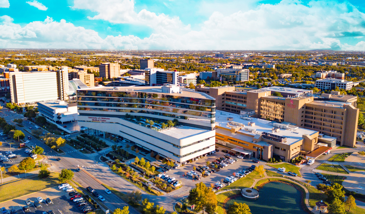 Image of the OU Health Campus during the day
