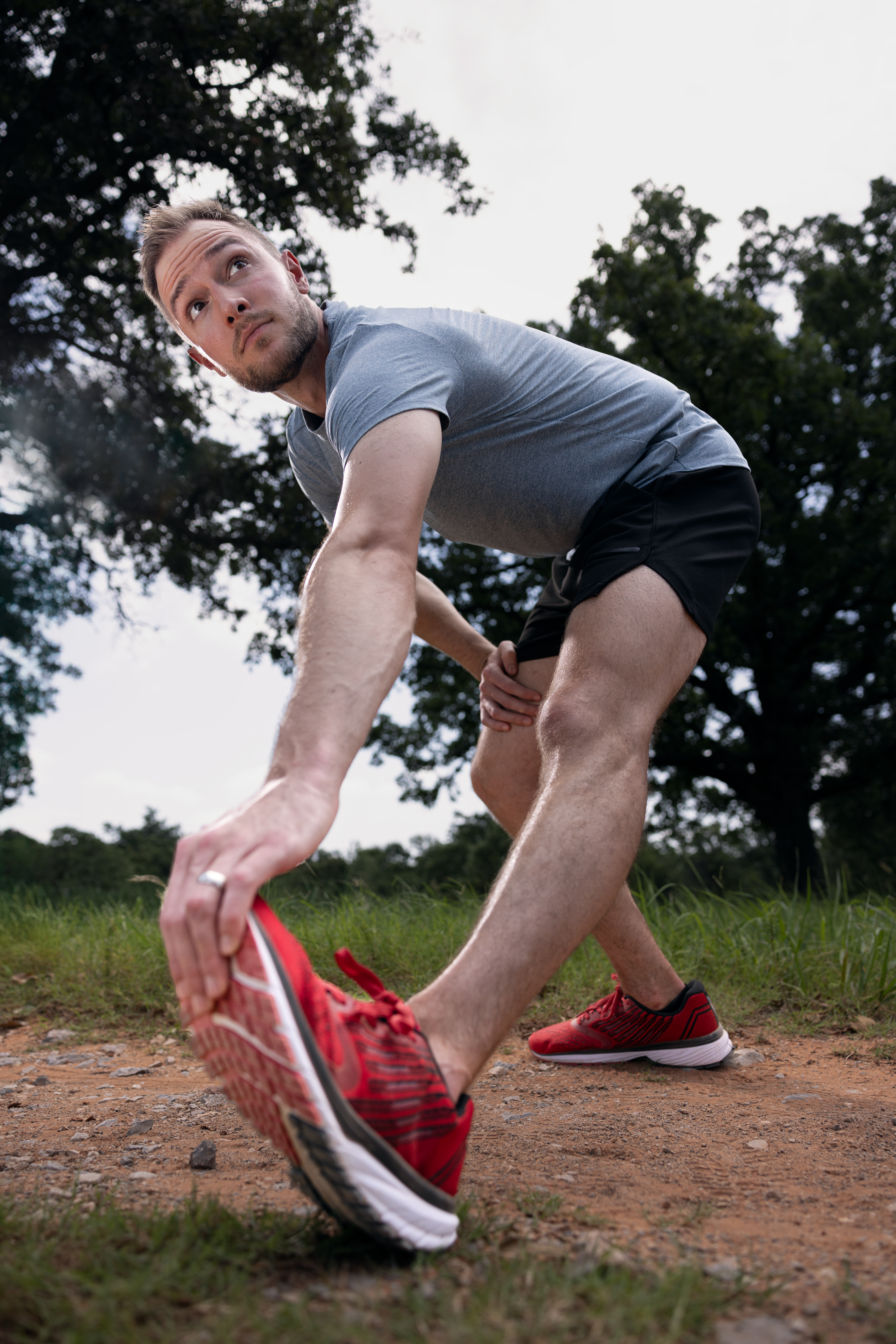 Image of Gage Stretching Before a Run