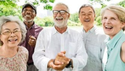 group of older adults laughing